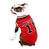 Red sports-style dog vest for summer comfort