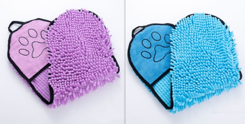 Reusable absorbent pet towel for dogs, cats, puppies, and kittens
