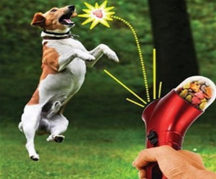 Interactive pet treat launcher toy for dogs and cats