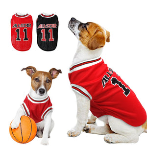 Soccer fan dog shirt made from breathable cotton fabric